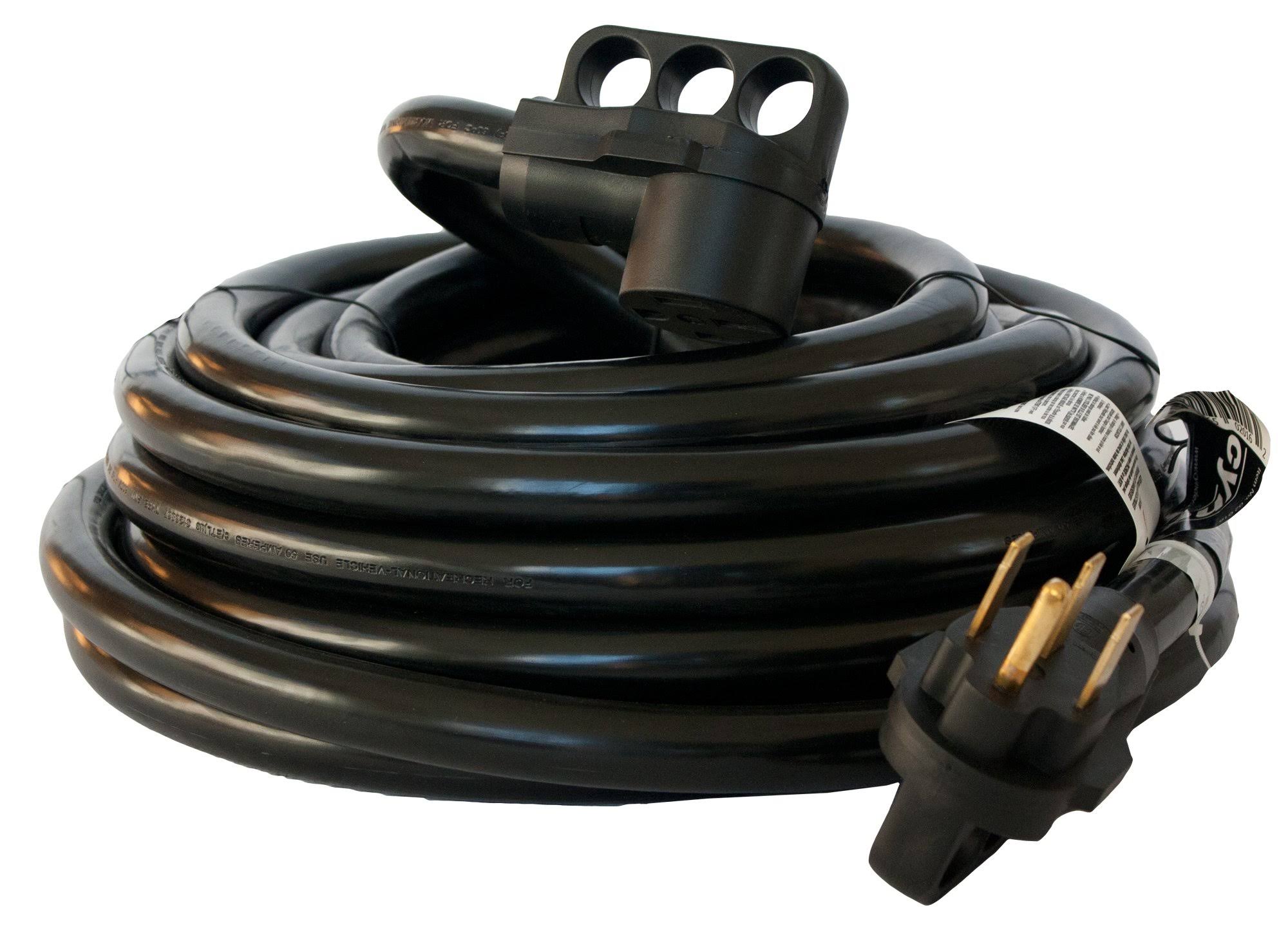 Cynder RV 50 Amp Electrical Extension Cord 50& 02016, Black