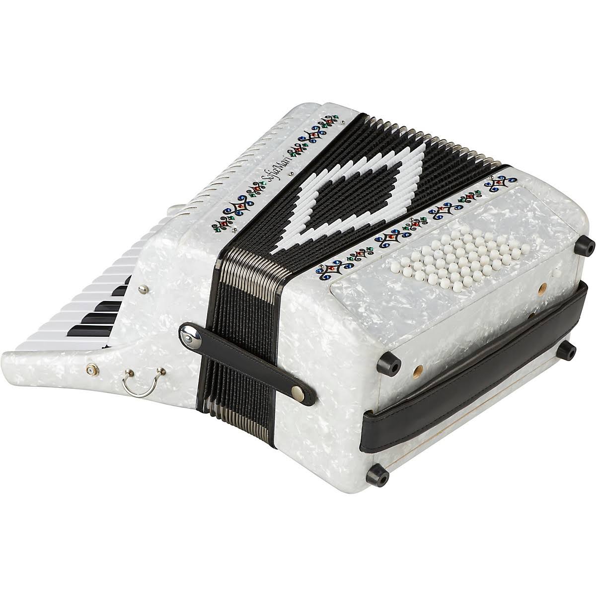 SofiaMari Sm-2648, 26 Piano 48 Bass Accordion White Pearl