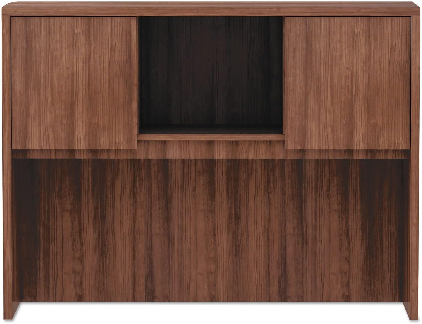 Alera Alera Valencia Series Hutch with Doors, 3 Compartments, 47.13w x 15d x 35.38h, Modern Walnut