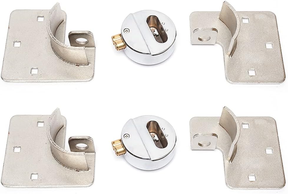 2pcs Garage Shed Door Lock Shackle Padlock Van Garage Door Cargo Trailer Security Hasp Padlock w/ Keys Pack of 2