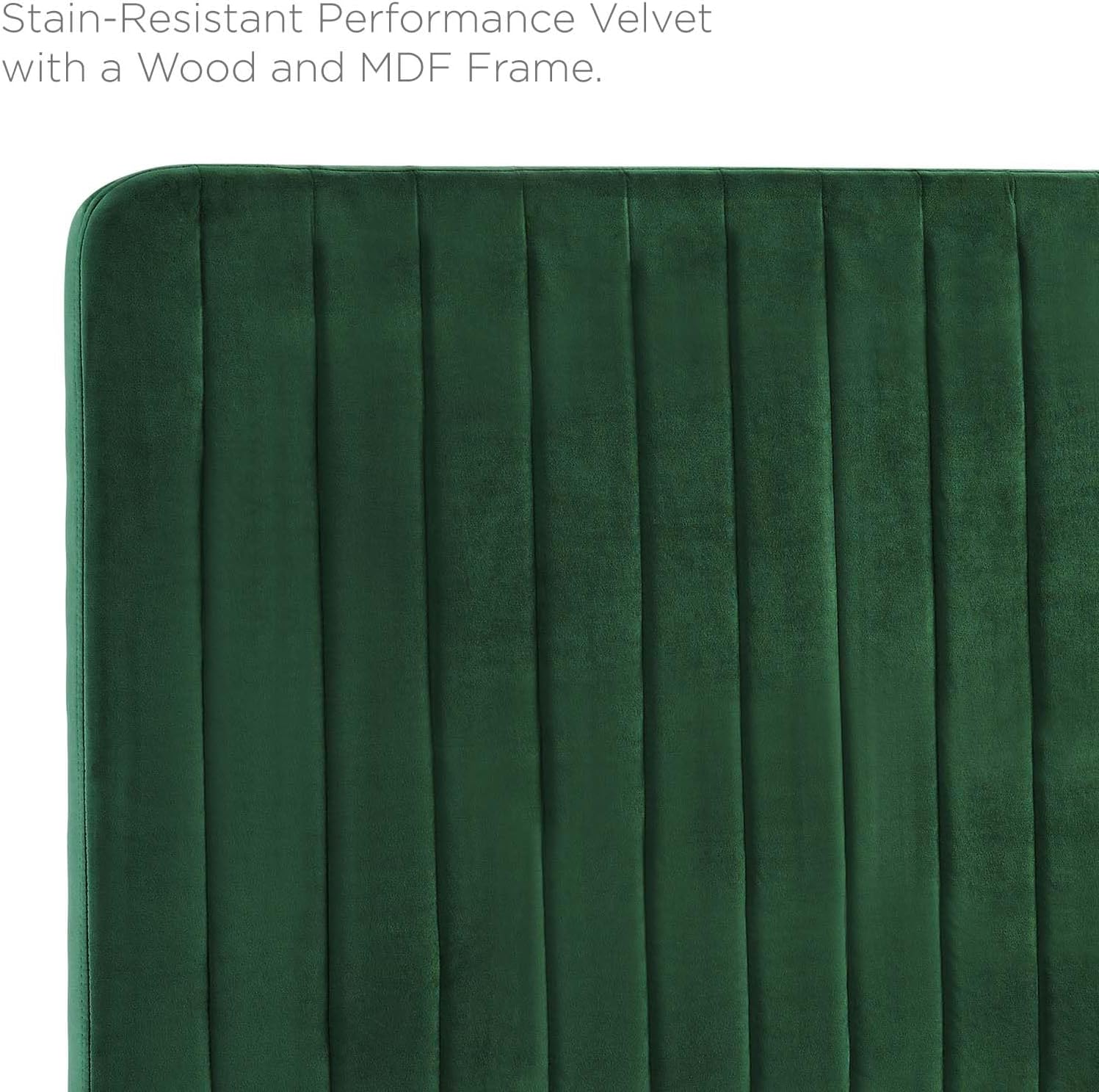 Milenna Channel Tufted Performance Velvet Headboard, , Emerald