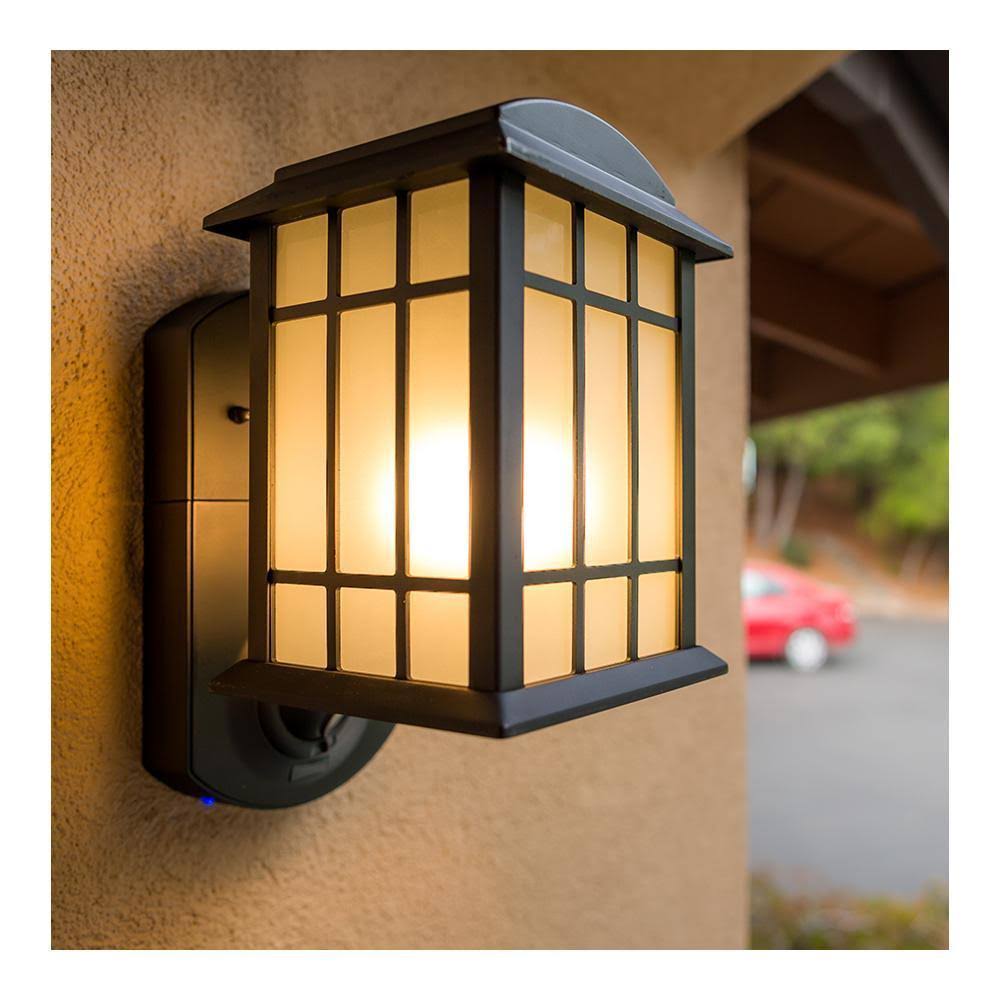 Maximus Camera Porch Light, HD Camera with Siren Alarm, Smart Motion Detection - Bronze