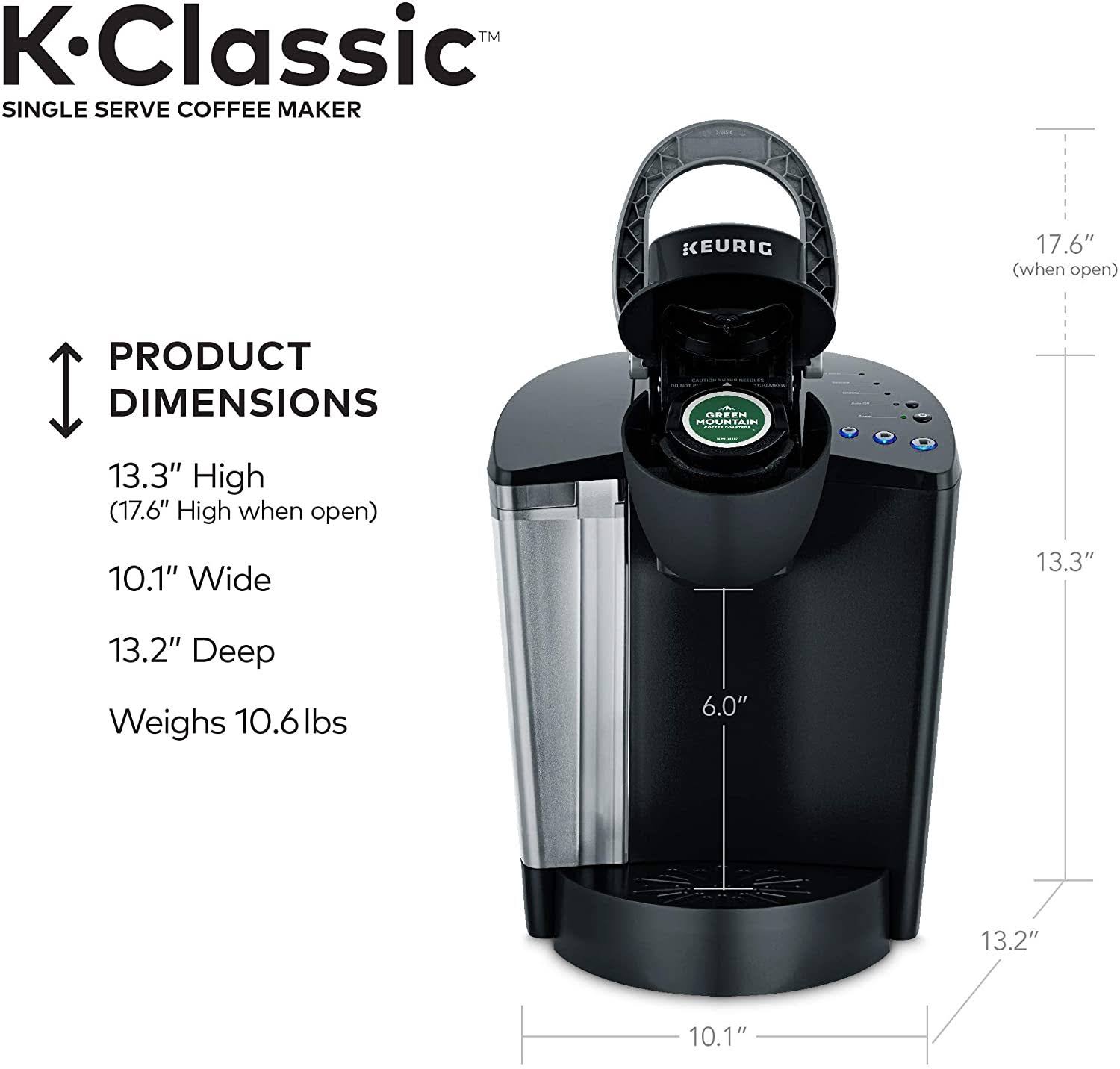 Keurig - K- Classic K50 Single Serve K-Cup Pod Coffee Maker - Black