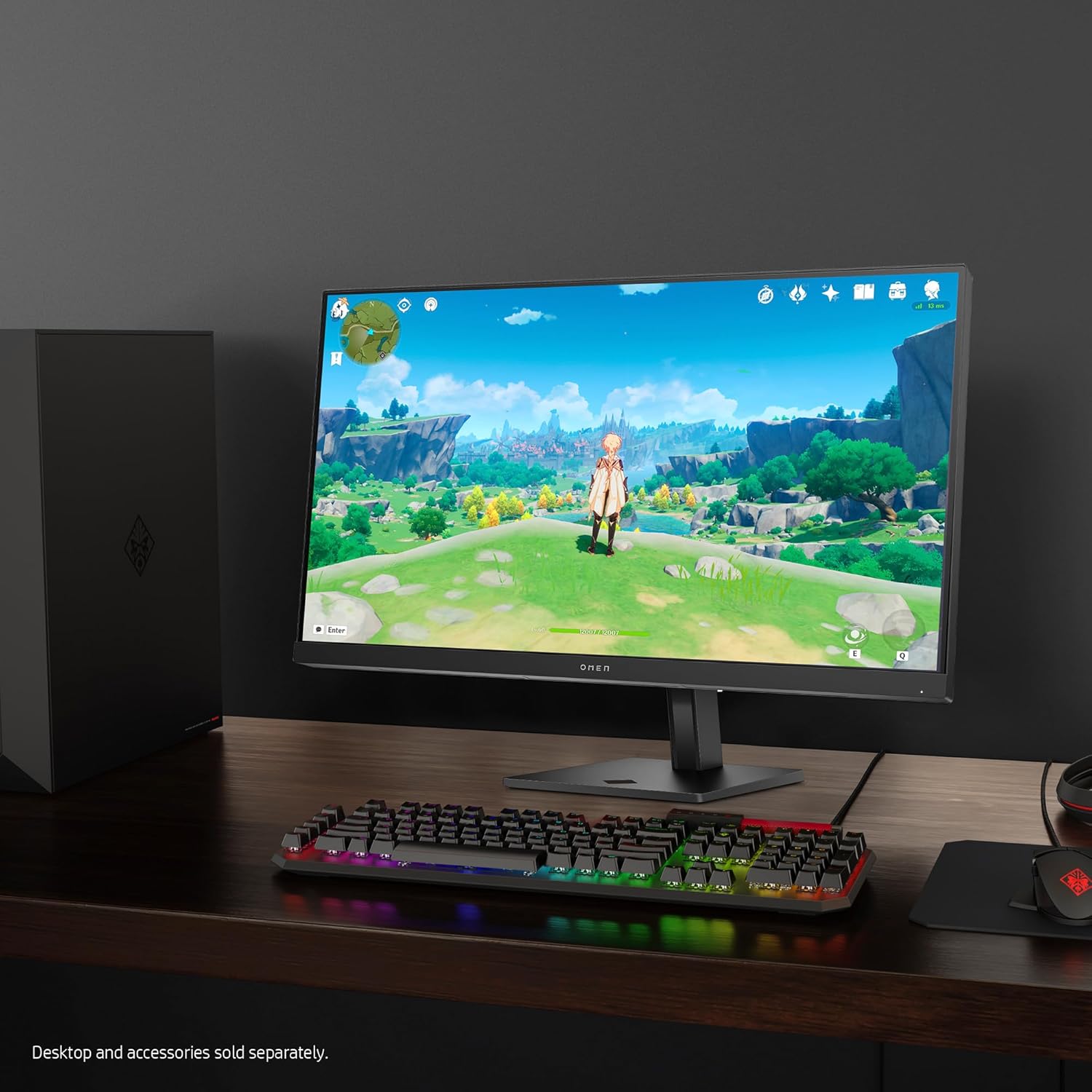 HP OMEN 32q QHD 165Hz Gaming Monitor, QHD Display (2560 x 1440), IPS Panel, 99% sRGB, 95% DCI-P3, 16:9, AMD FreeSync Premium Technology, 32q (2023),Black