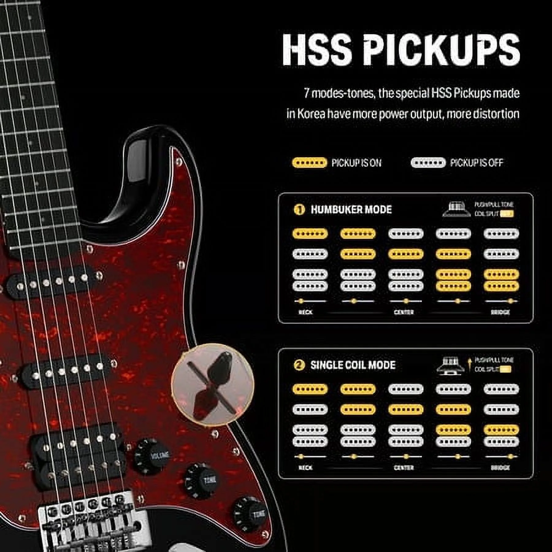 Donner 39 Inch Electric Guitar, Designer Series DST-200 Stylish Solid Body Guitar for Beginner Intermediate & Pro Players, Single Coil Split System, Bonus Bag, Cable, Strap