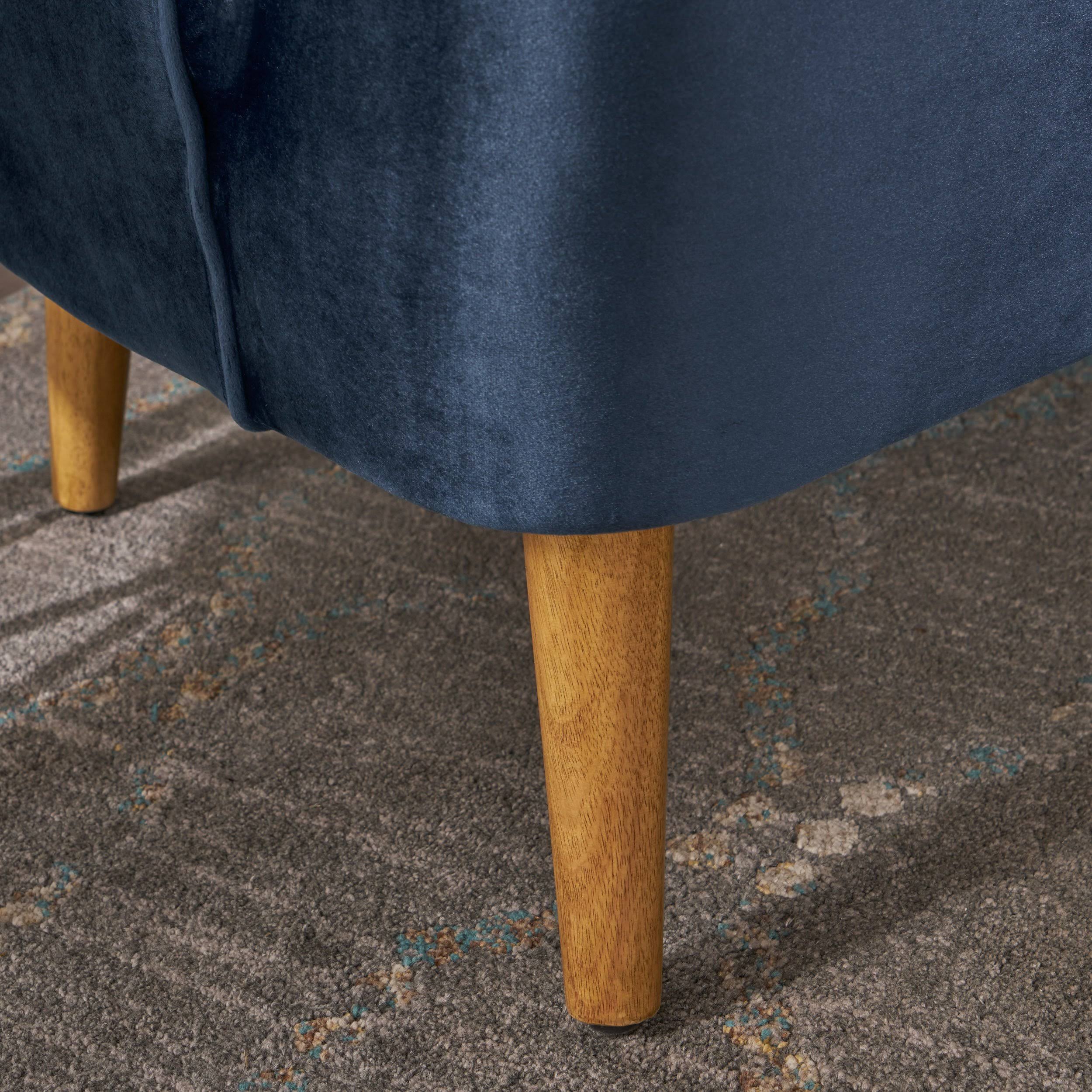 Scarlett Modern New Velvet Settee - Seafoam Blue