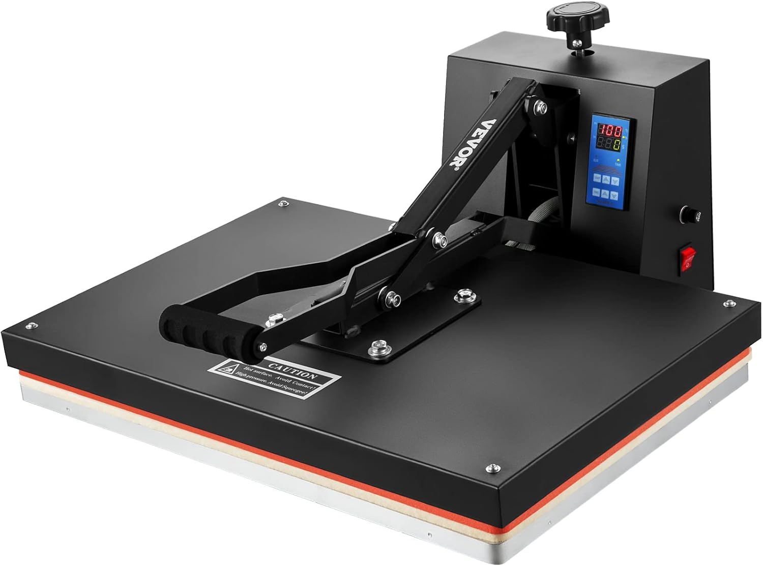 VEVOR Heat Press Machine, 16x24in / 40x61cm, Clamshell Sublimation Transfer Printer Teflon Coated, Digital Precise Heat Control, Silicone Sponge Powerpress for T-Shirt Bag Pad Pillow
