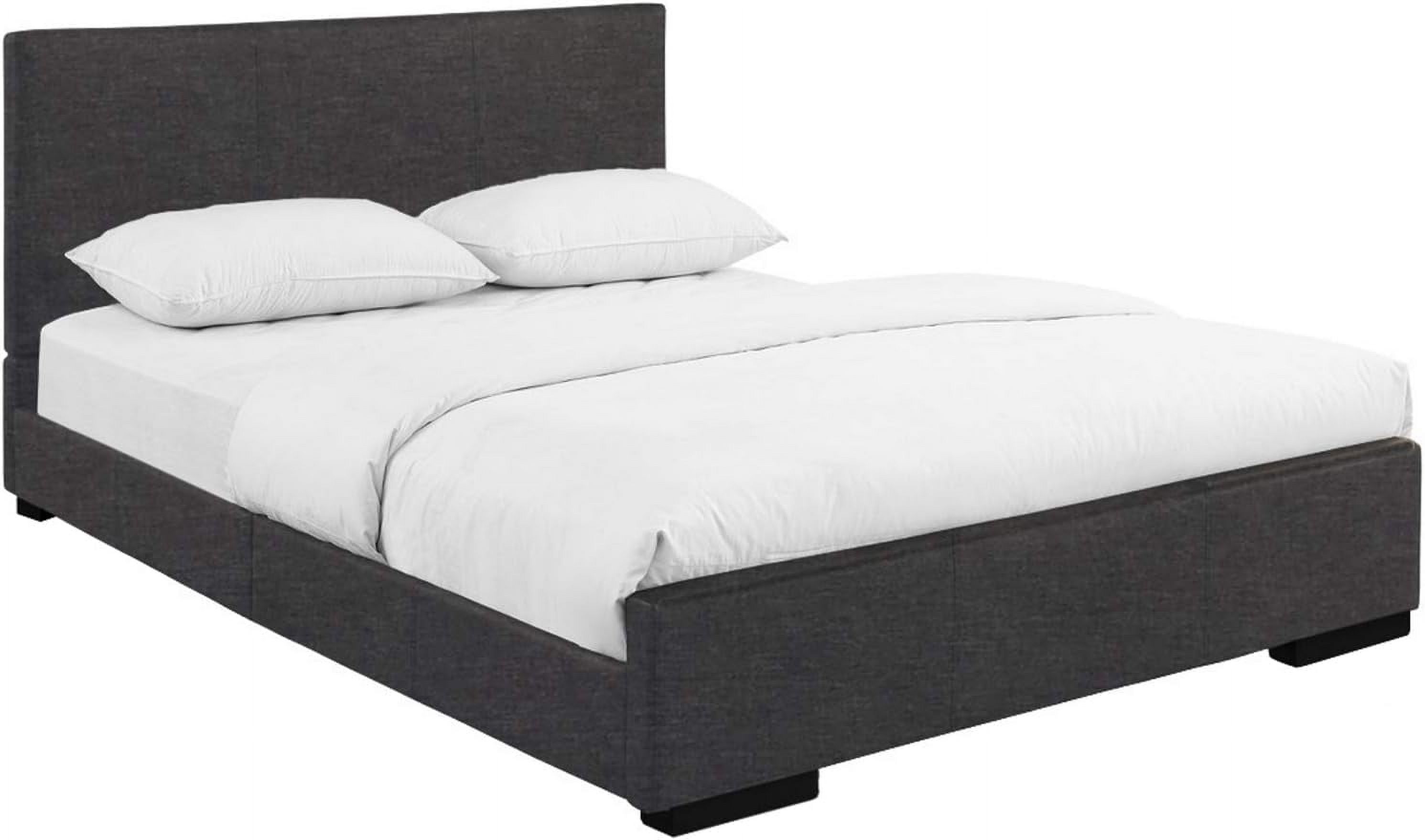 Hindes Upholstered Platform Bed Frame | Low-Profile Bed With Full Slat Support System – No Box Spring Needed, Easy Assembly | Gray,