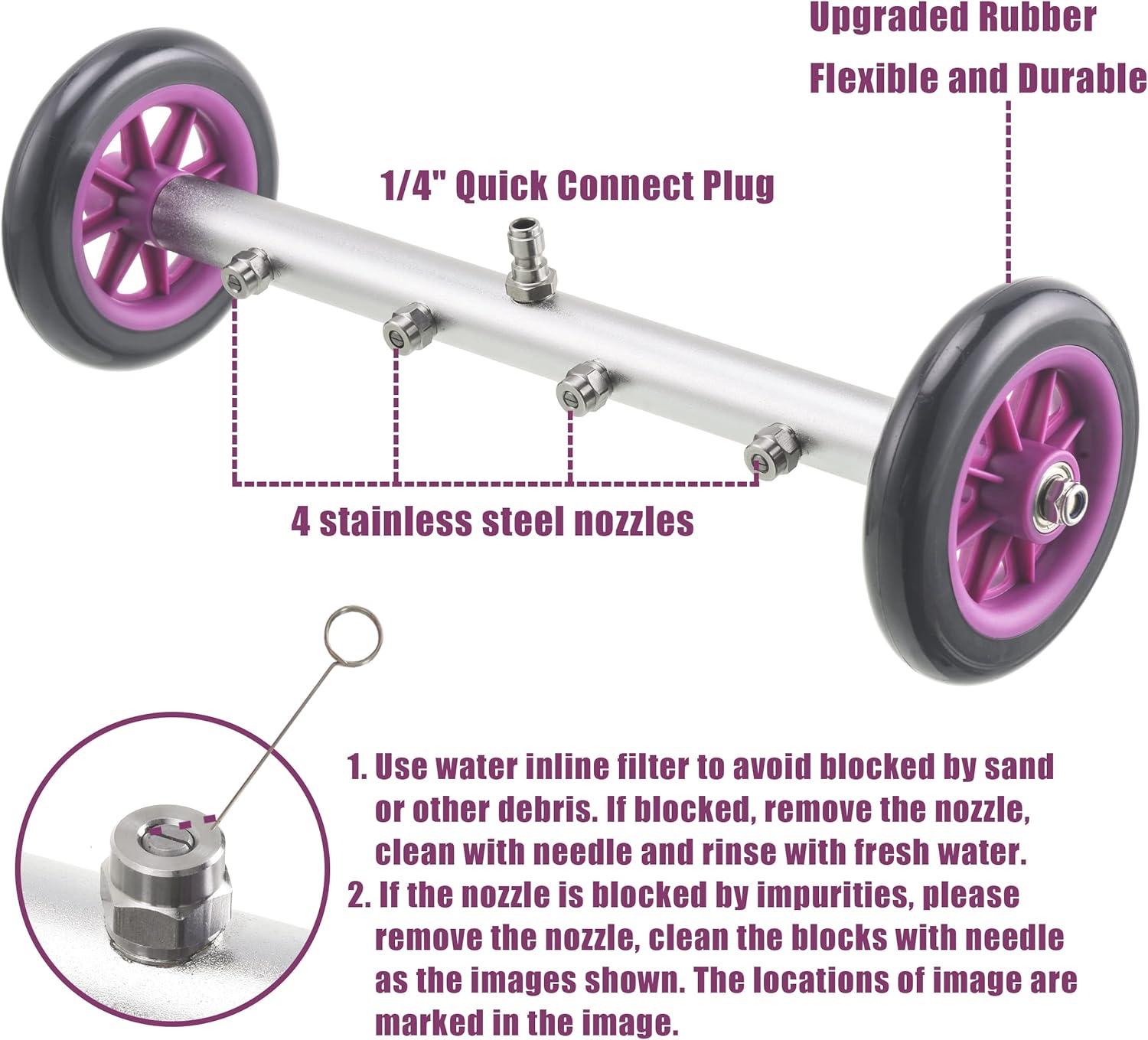 PWACCS Pressure Washer Undercarriage Cleaner, 16 Inch Undercarriage Washer, Pressure Washer Under Car Cleaner Attachment with 3 Pcs Extension Wand, 4000 PSI Pack of 2