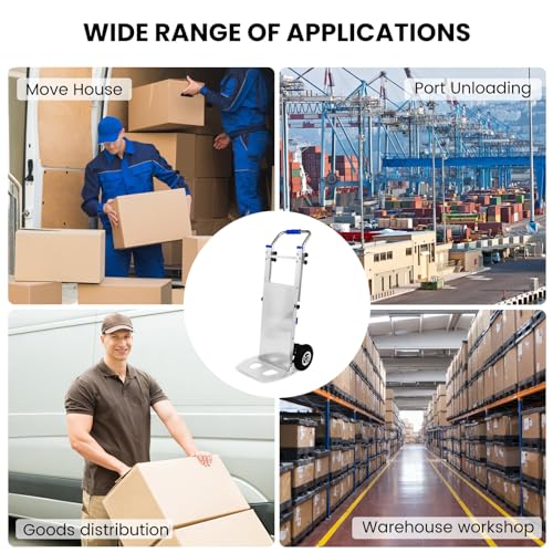 Hand Trucks - 880lbs Capacity Electric Hand Trucks 1200W Heavy Duty Stair Climber Trolley with 4M Safety Rope for Moving Furniture Logistics Warehouse