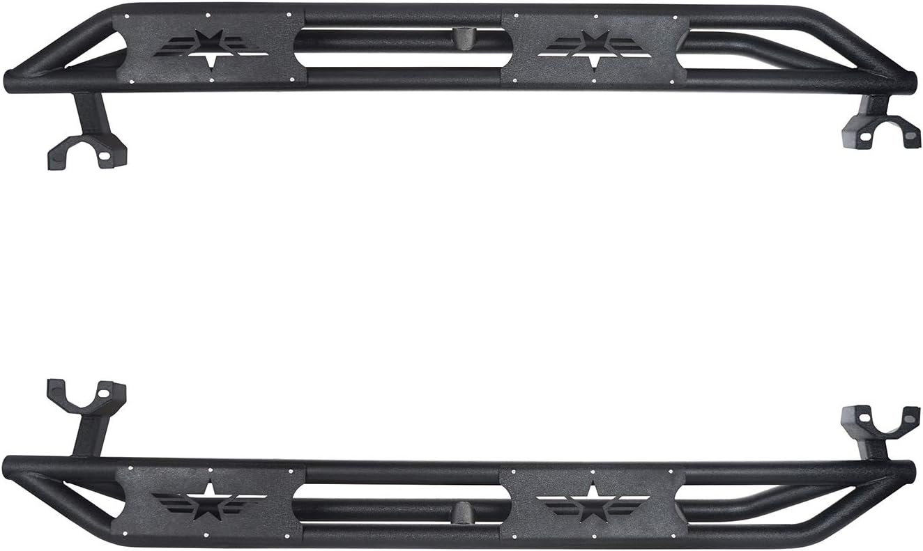 u-Box JK Wrangler Side Step Running Boards Rail Steel Nerf Bars Compatible with Jeep JK Wrangler Unlimited 2007-2018 4-Door