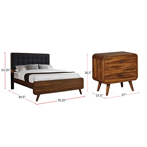 Coaster Robyn Eastern King Bed 4-Piece Set, Dark Walnut