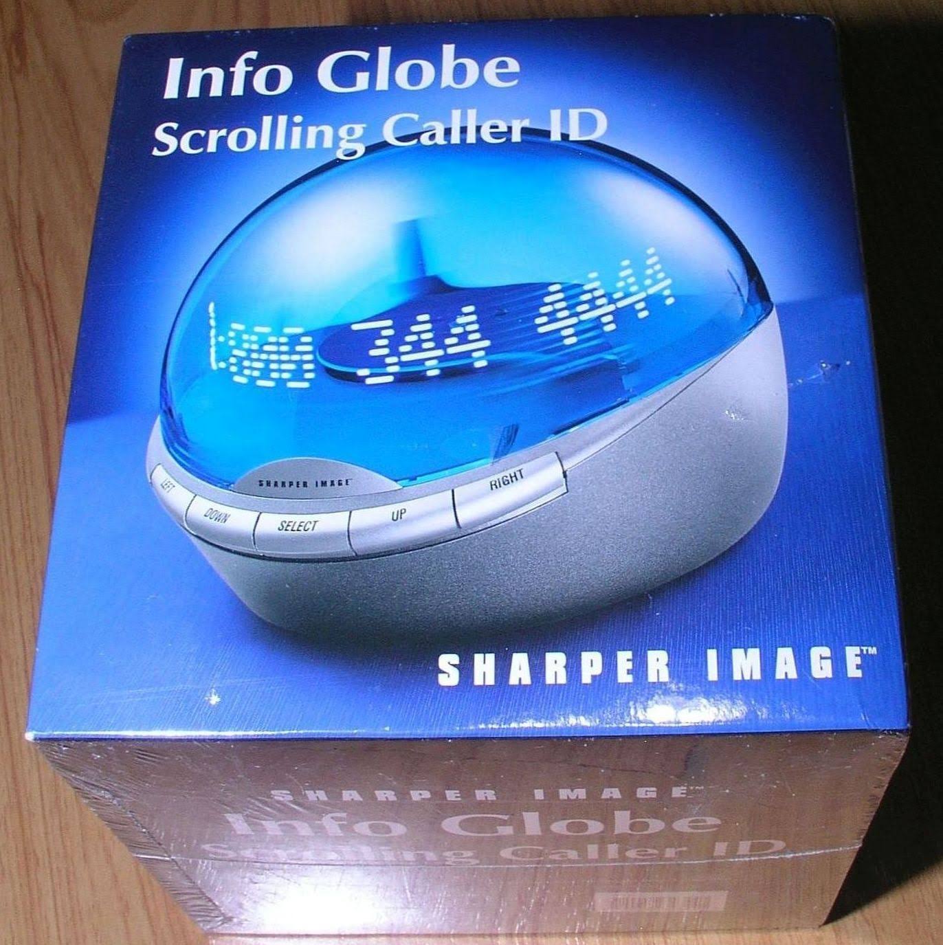 Sharper Image Info Globe Scrolling Caller ID