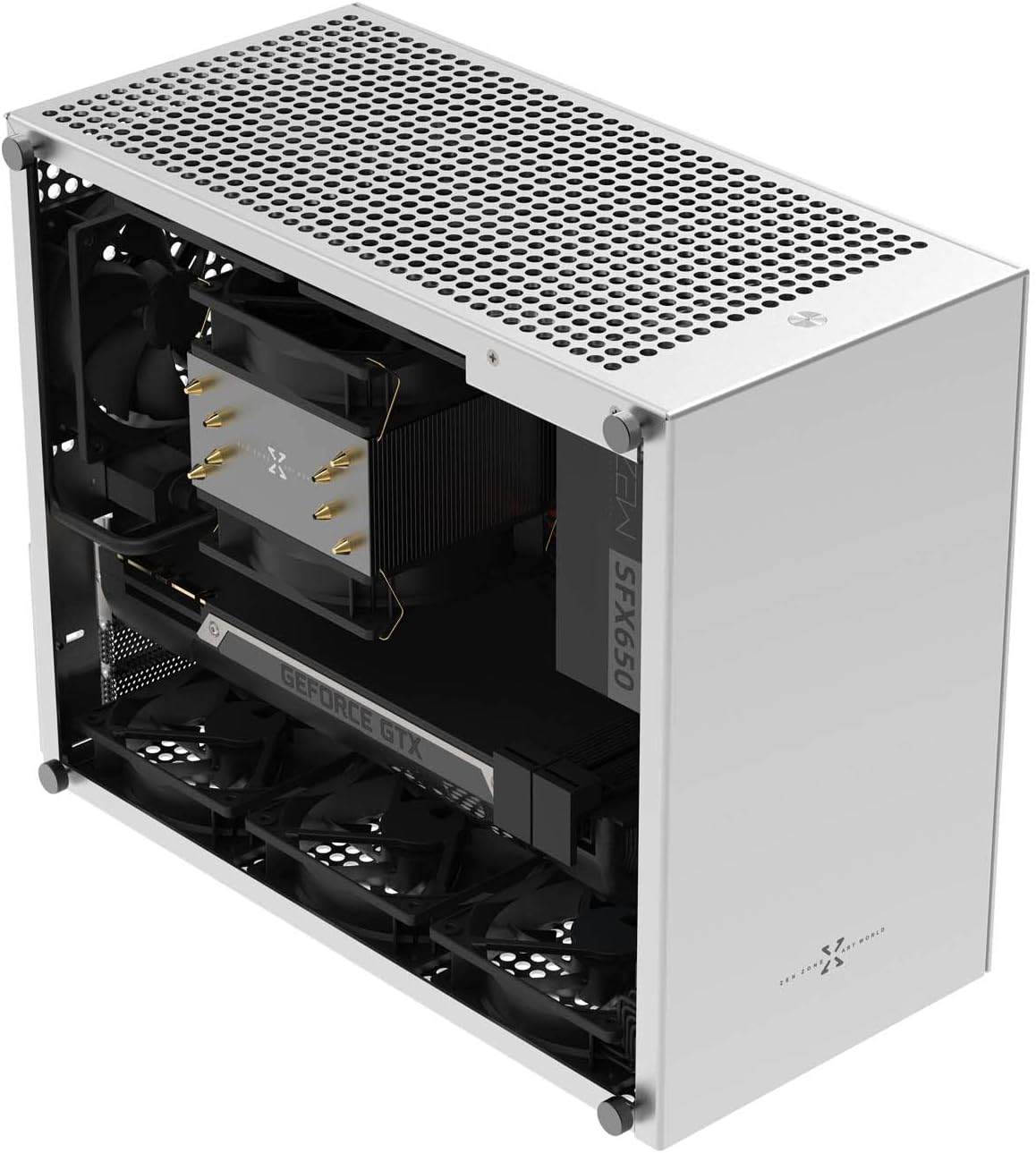 ZZEW C2 Micro ATX Case, MATX PC Case Aluminum, Mini Computer Case Silver Color with Tempered Glass Support SFX, SFX-L and ATX PSU