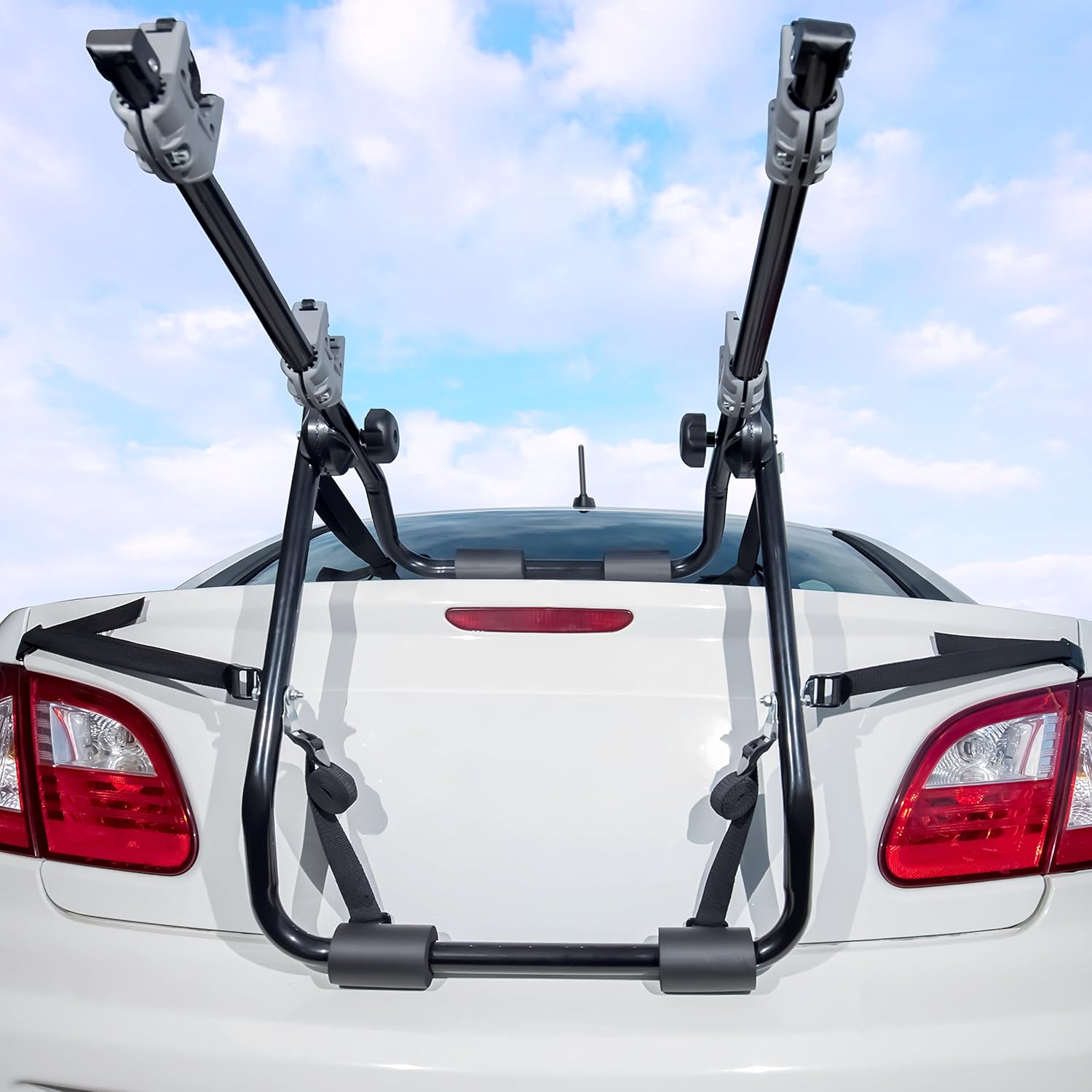 2-Bike Rack Trunk Mount - Deluxe Bicycle Carrier for Most Sedans / Hatchbacks / Minivans and SUVs - Holds Two Cycles Pack of 2