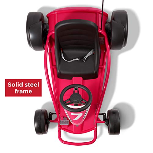 Radio Flyer 36V Battery-Powered Kids Electric Go-Kart with Adjustable Seat, Rubber Wheels, Grey