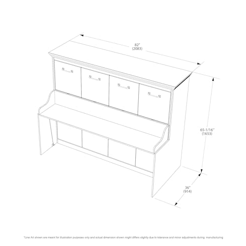 Adonis Full Murphy Bed with Desk - Horizontal Murphy Bed | Engineered and Solid Wood Construction - No Melamine Used | Smooth Painted Finish | Home Office Desk Bed Full Size