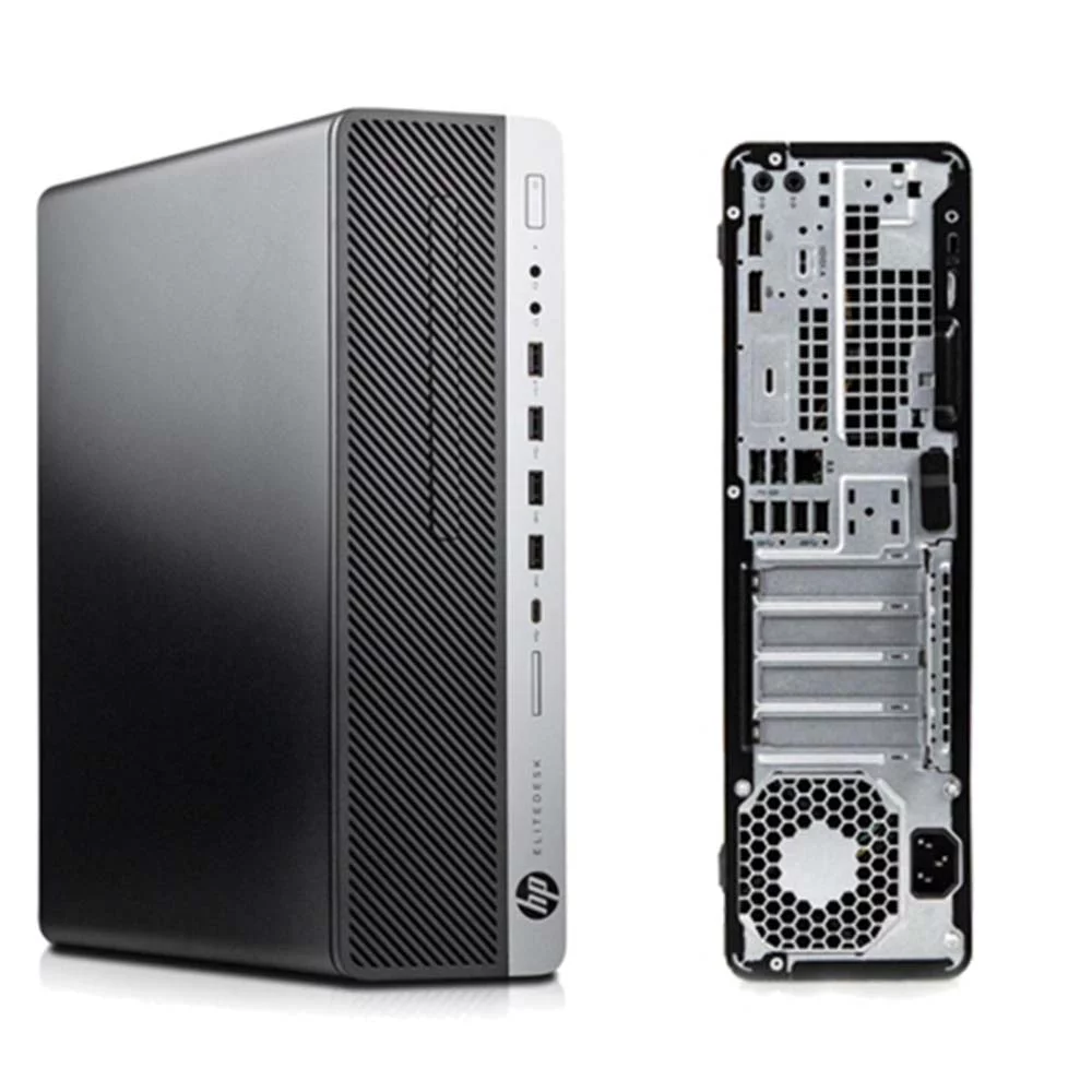 Restored HP ProDesk 800 G3 Desktop Computer , Intel i5 CPU, 240GB SSD, 16GB RAM, WIFI, Dual 19" LCD Monitors with Windows 10 Pro and S6 Sound Bar - (Refurbished)