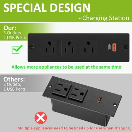 farexon Electric Standing Desk 55 x 24In with Charging Station, Stand up Desk with Oversized Mouse Pad, 2 USB Ports & 3 Power Outlets, 4 Caster, 4 Preset Heights Easy to Set（Brown）