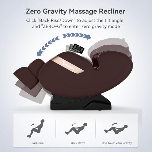Real Relax 2025 Dual Core S Track Massage Chair,Full Body Airbags Massage Recliner,Zero Gravity with APP and LCD Control,Lower Back and Calf Heating,Foot Roller,Bluetooth,Home or Office Use,Black