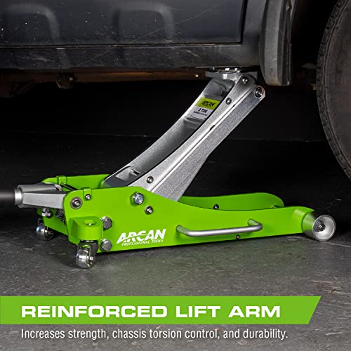ARCAN Tools 3-Ton Quick Rise Aluminum Floor Jack with Dual Pump Pistons & Reinforced Lifting Arm (A20018_A20019)