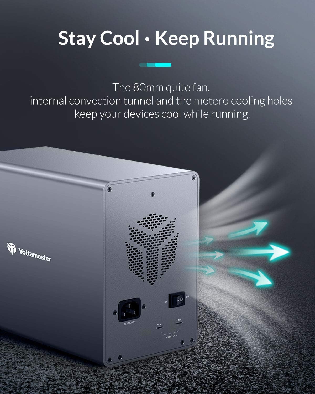 4 Bay Hard Drive Enclosure,Yottamaster Aluminum Alloy 2.5/3.5 USB3.0 to SATA3.0 External HDD SSD Storage Enclosure,Support 4 x 18 TB Capacity,Ideal for Enterprise-Class Storage Solution[FS4U3]