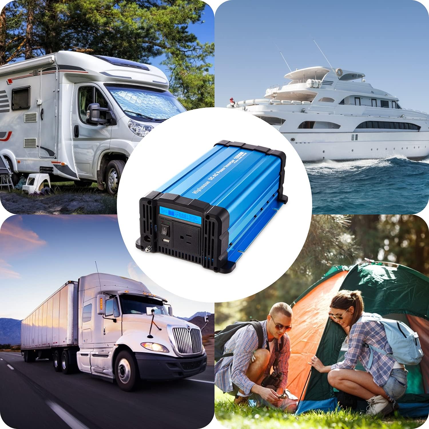 1000 watt Inverter Pure Sine Wave Power Inverter 12V to 110V Inverter DC to AC with Remote Controller and Display and USB Charger