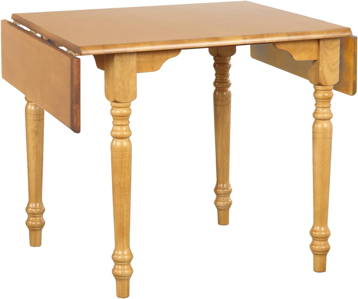 34-48" Rectangular Extendable Drop Leaf Dining Table, Light Oak Wood, Seats 2, 4