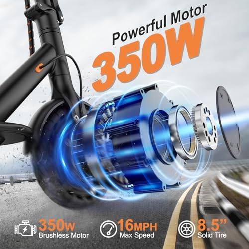 VOLPAM Electric Scooter, 350W/500W, 8.5/10 Tires, 12/21/28 Miles Range, 16/19/22Mph, Folding E-Scooter with Dual Braking