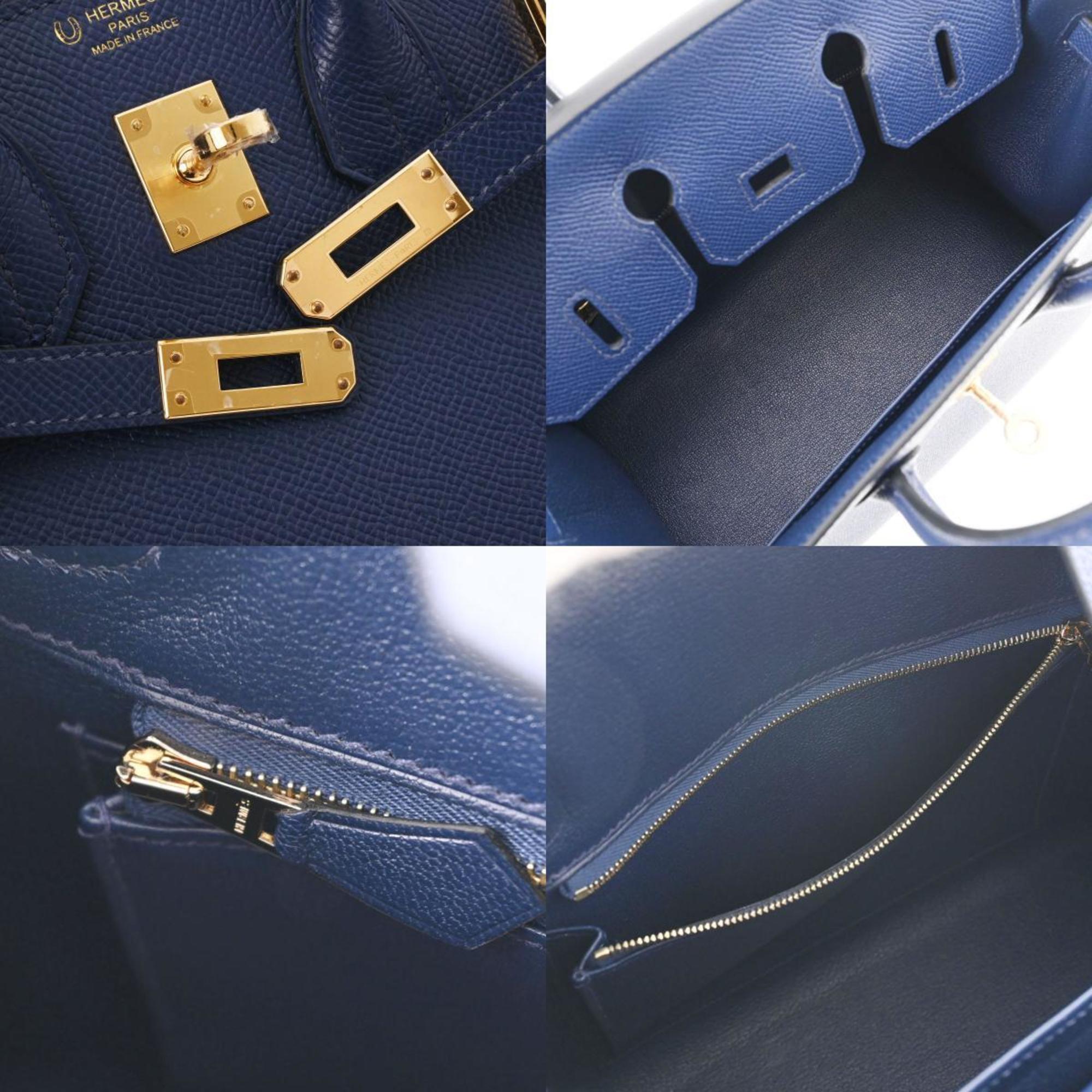 Pre-Owned HERMES Hermes Birkin 25 Serie Blue Saphir U Engraved (around 2022) Women's Vaux Epson Handbag (Like New)