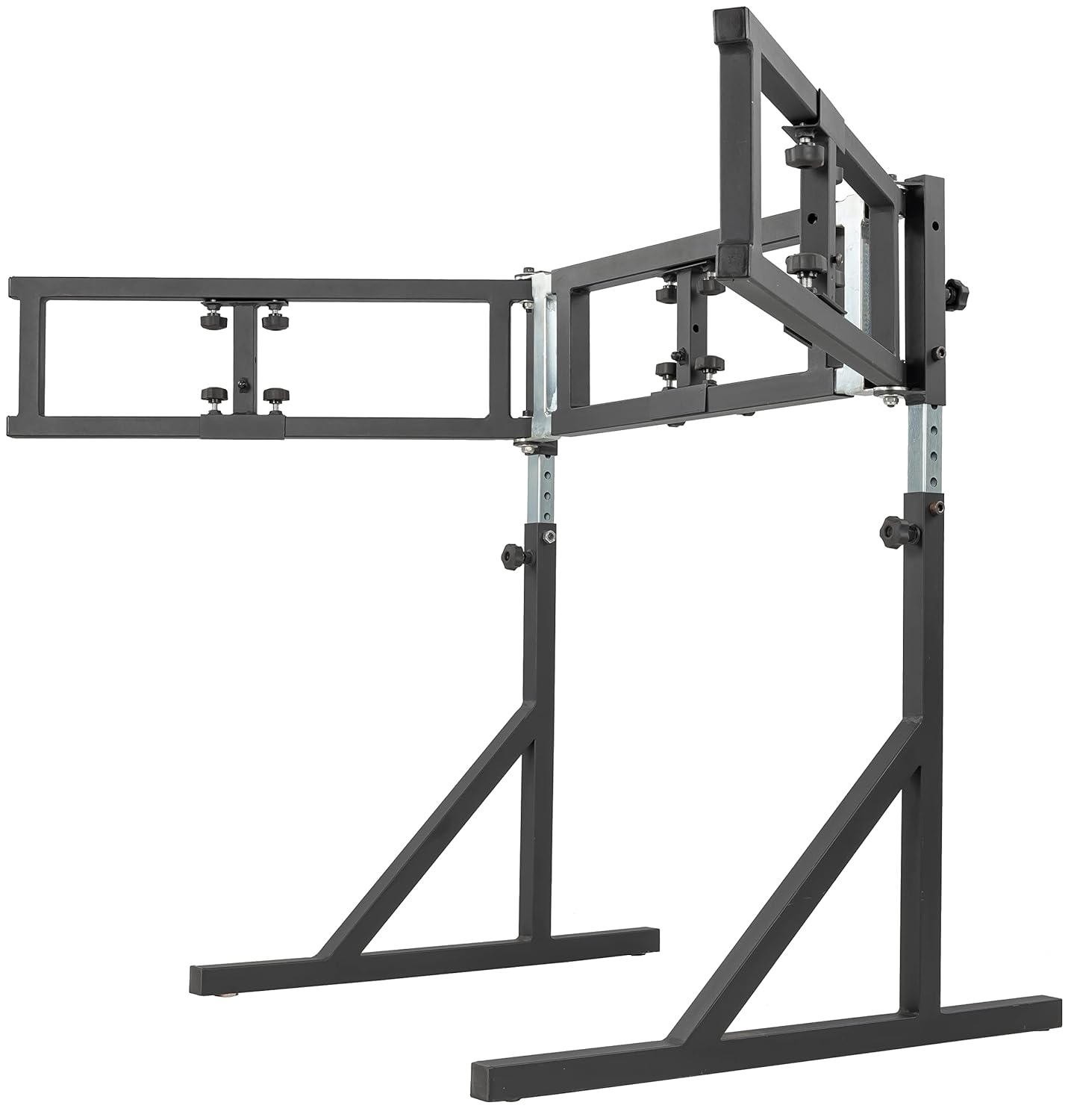 SimFab Triple Monitor Stand for Racing and Flight Simulators Model LD | Up to 100x100mm VESA Mount or M4/M5 Hardware (Triple Monitor Stand, Light Duty Mount Brackets)