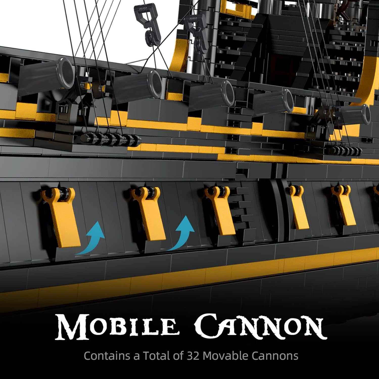 Mould King Large Pirates Ship Model Building Blocks Kits, MOC Black Pearl Sailboat Model Construction Set to Build, Gift for Kids Age 8+/Adults Collections Enthusiasts (5266+ Pieces)