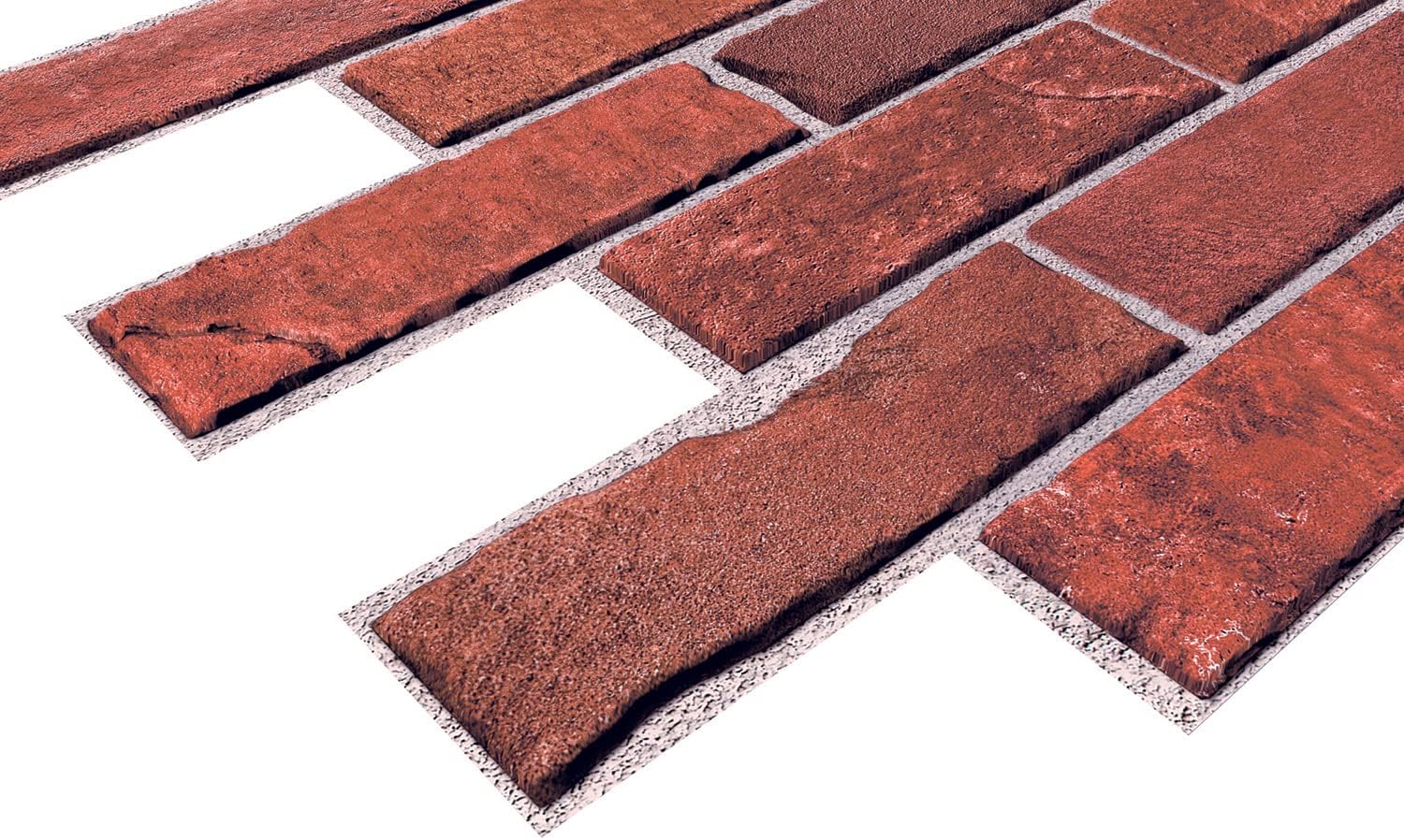 Retro-Art 3D Wall Panels, Pack of 10, Faux Brick in Red, PVC, 17.5" x 23.75", Cover 28.86 sq.ft. 570TG