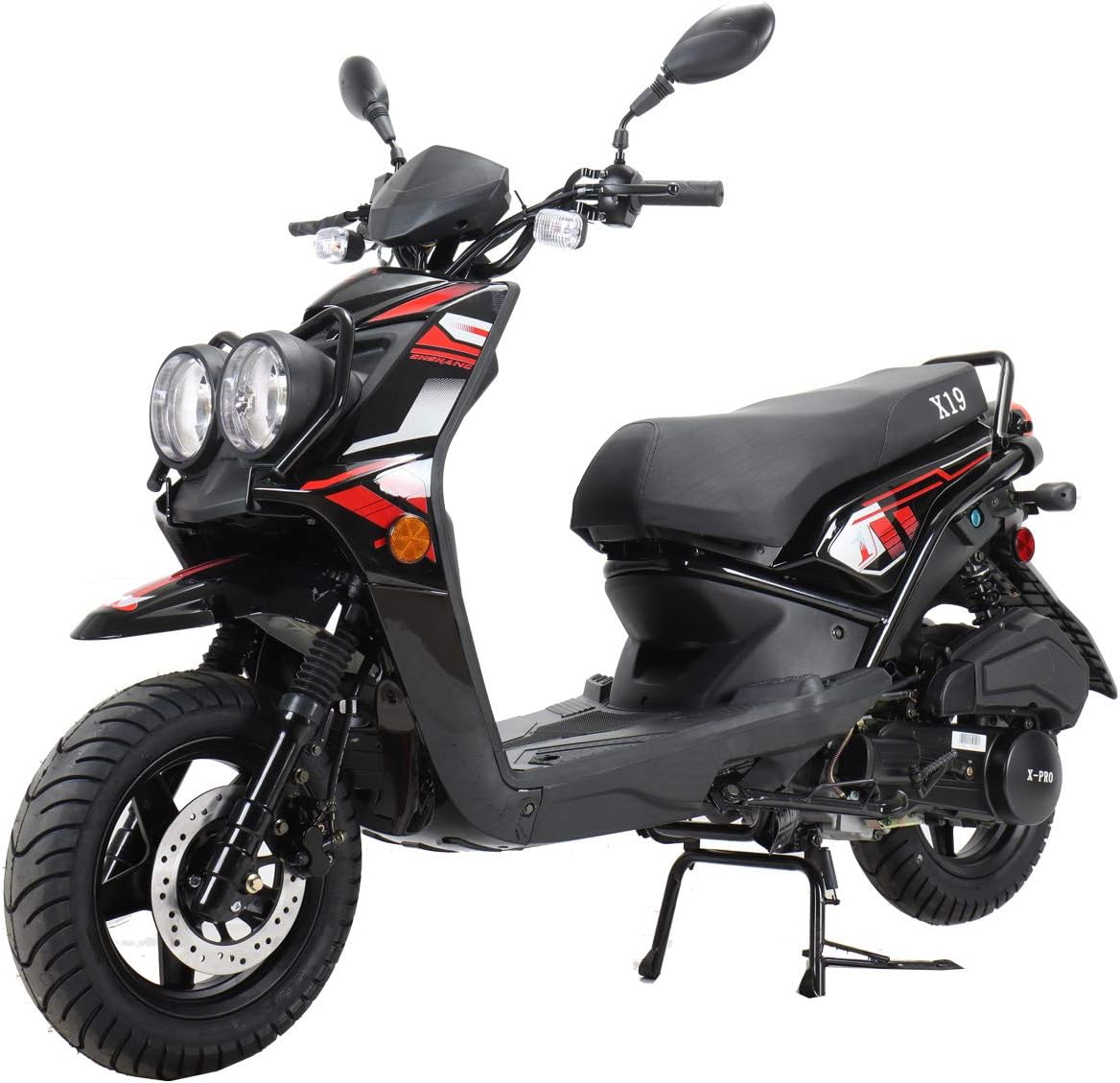 X-PRO X19 150cc Moped Scooter Street Scooter Gas Moped 150cc Adult Scooter Bike (Factory Package, Red)