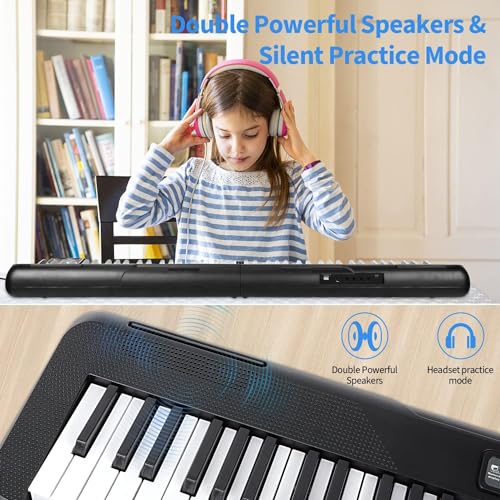88 Key Piano Keyboard,Beginner Electric Digital Piano with Semi Weighted Keys,Keyboard Piano withSustain Pedal, Power Supply, Stand, Carrying Case,Headphones
