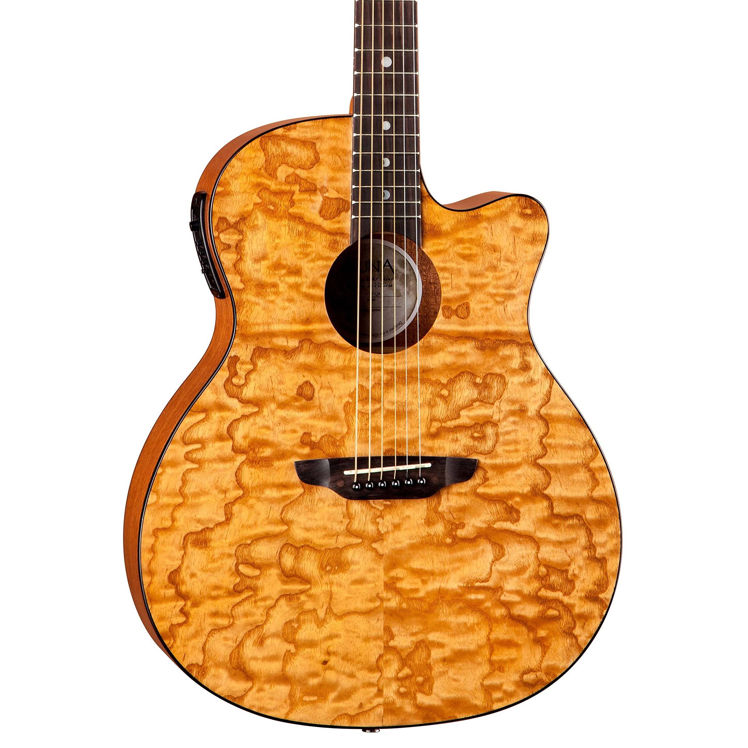 Luna Gypsy Quilt Ash Acoustic Electric Guitar Gloss Natural