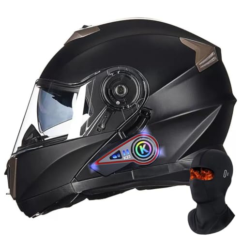 Modular Motorcycle Bluetooth Helmet, Adult Men Women Racing Full Face Helmet DOT Approved Built-in Speaker Microphone Headset Integrated FMVSS-218 Helmet, Motocross Flip Up Front Helmets