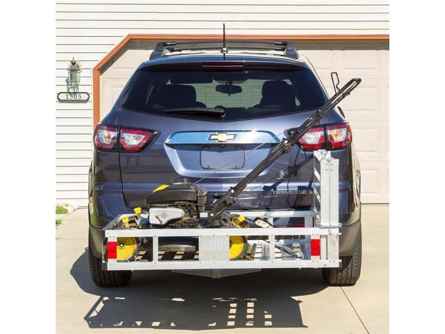 Apex ACC500-DLX Deluxe Aluminum Basket Hitch Cargo Carrier with Ramp