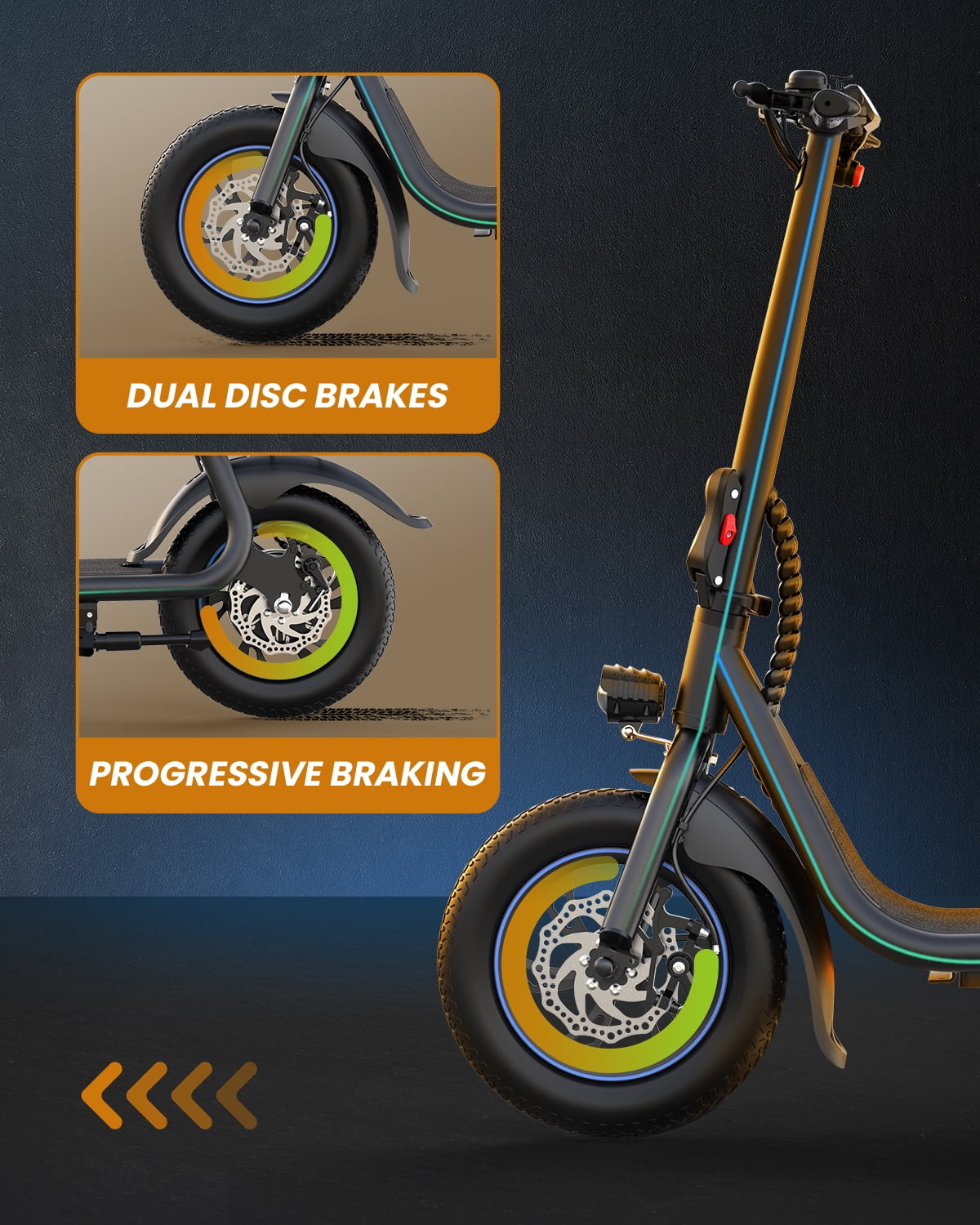 Kistp 450W 12" Electric Commuter Scooter with Seat & Basket for Adults - 21 Miles Range, 15.5 MPH