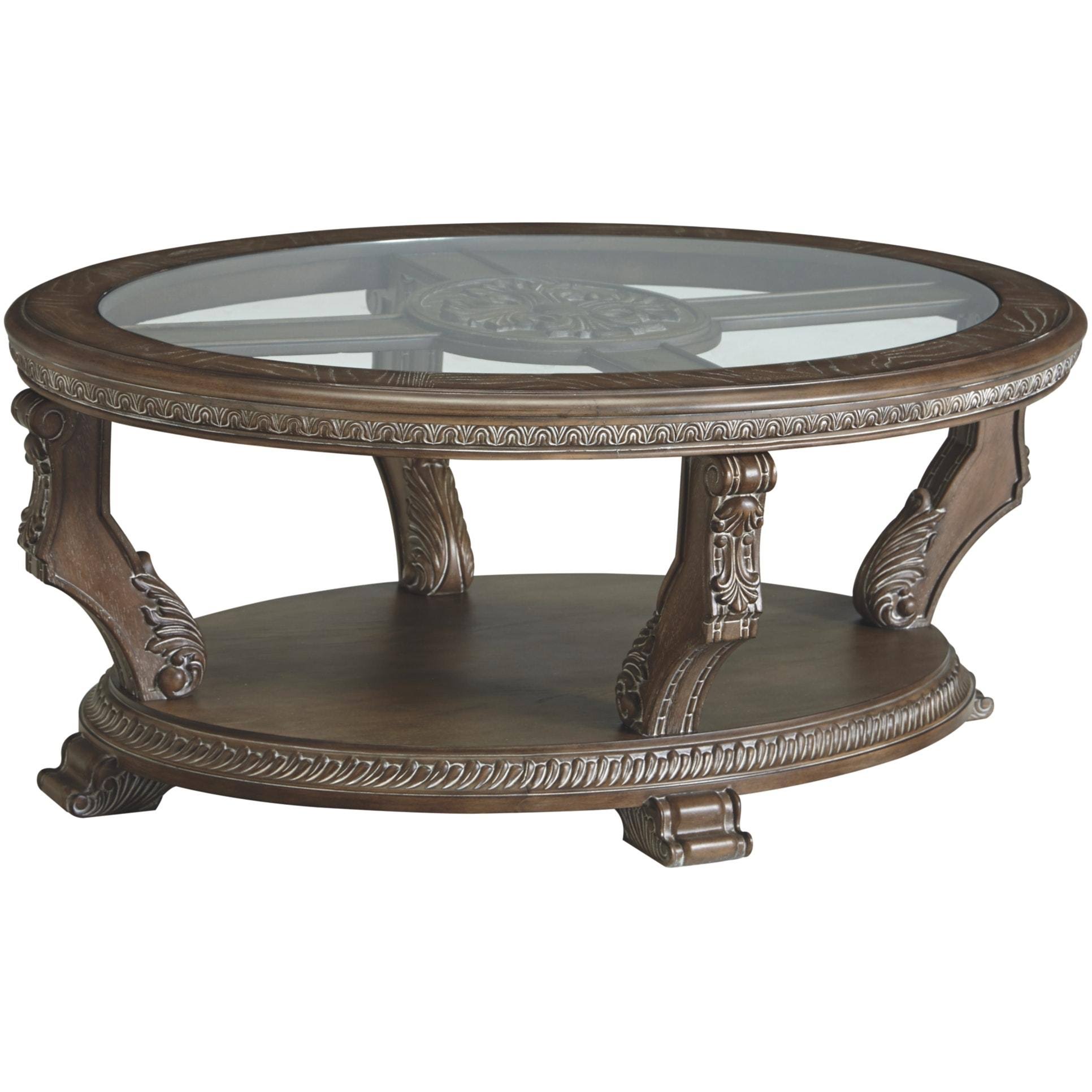 Signature Design by Ashley Charmond Brown Oval Cocktail Table