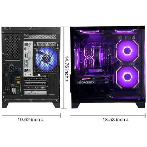 Gaming PC Desktop, Intel Core i5 14400F, RTX 4060, 32GB RAM, 1TB SSD, ARGB Fan, Tower Computer for Gaming and Office