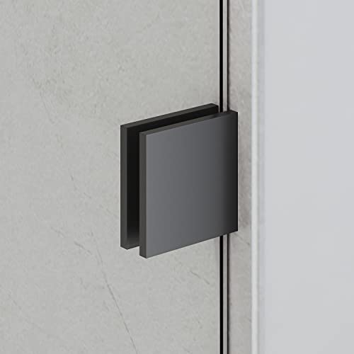 SUNNY SHOWER Frameless Sliding Tub Door 58.5-60" W X 62" H Bathtub Door with 5/16" Clear Glass Sliding Shower Enclosure with Tempered Glass Door Matte Black
