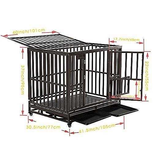 SMONTER Heavy Duty Strong Metal I Shape Dog Crate - Pet Supplies online store