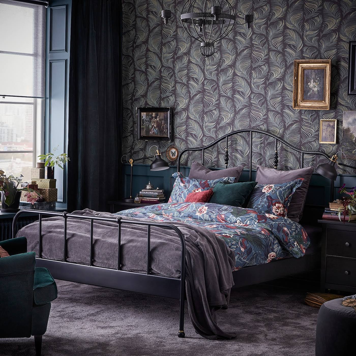 IKEA - SAGSTUA Bed Frame, Black, King
