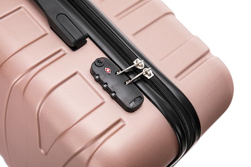 Luggage Sets 3 Piece Luggage Set - Hard luggage sets with spinner wheels and TSA Lock - Lightweight Expandable Suitcase Set (sizes 20",24",28") (rose gold)