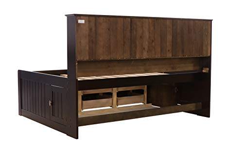 Discovery World Furniture Bookcase Daybed with 6 Drawers, Full, Espresso