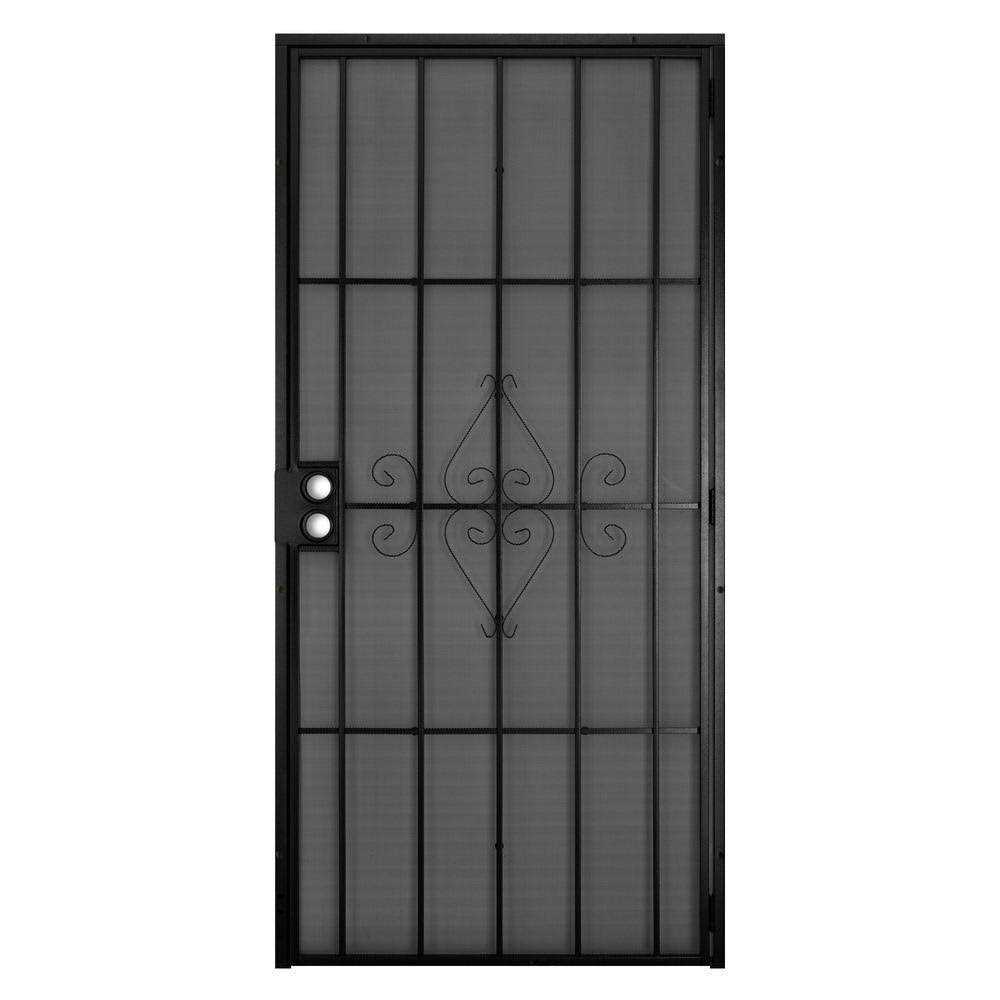 Unique Home Designs 36 in. x 80 in. Su Casa Black Surface Mount Outswing Steel Security Door with Expanded Metal Screen - Shop Hardware Tools Online Store