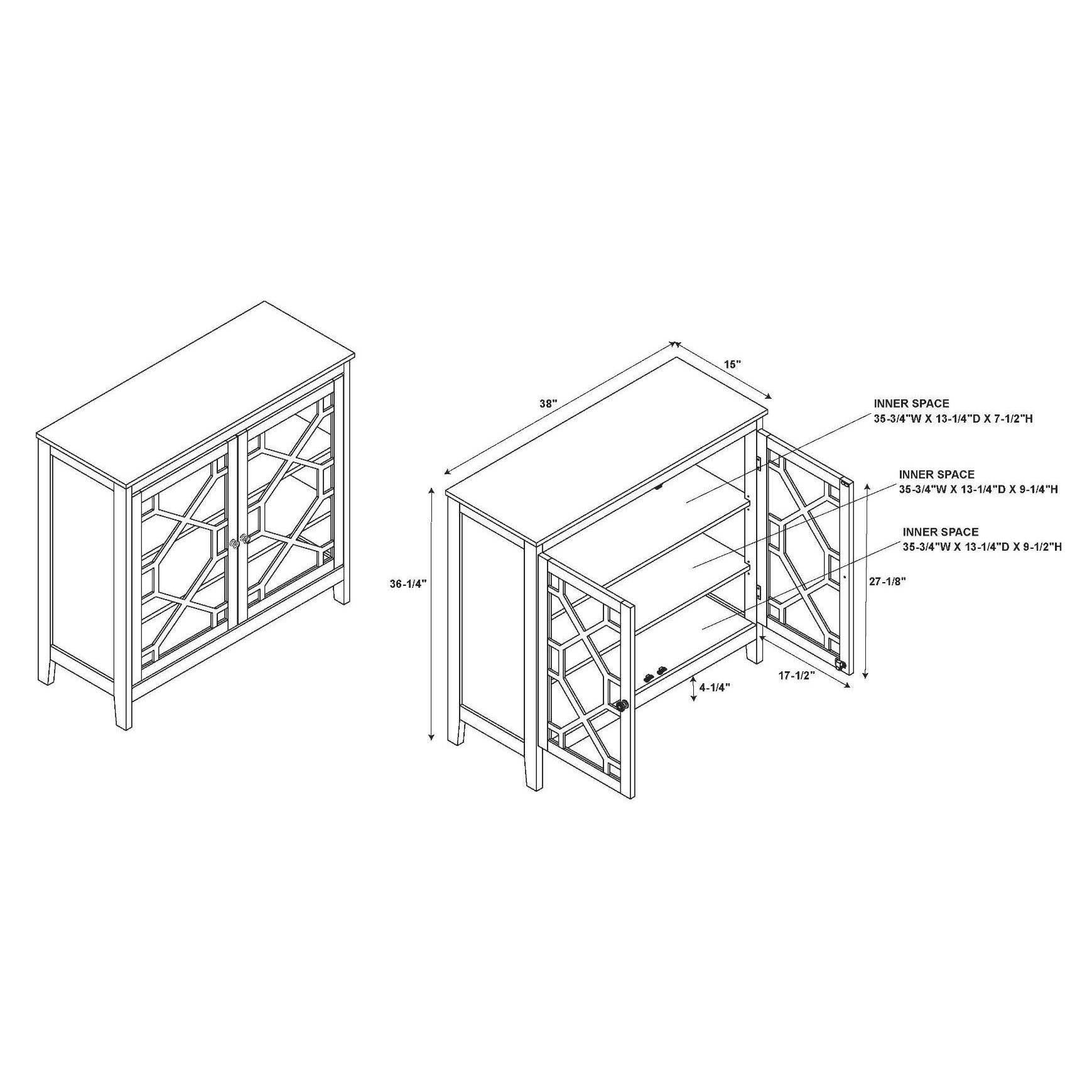 Fetti Gray Large Cabinet Linon