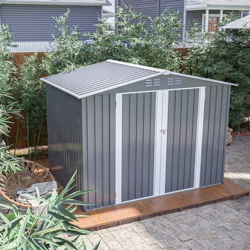 6x4 Ft Outdoor Storage Shed, Heavy-Duty All-Weather Tool Shed with Lockable Doors, Durable Resin Construction for, Patio & Backyard Organization Black
