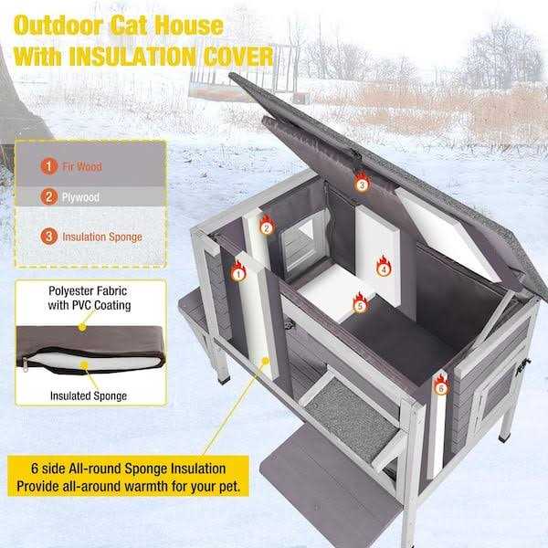 aivituvin Insulated Outdoor Cat House Warm Liner Inside AIR91-IN - Pet Supplies online store